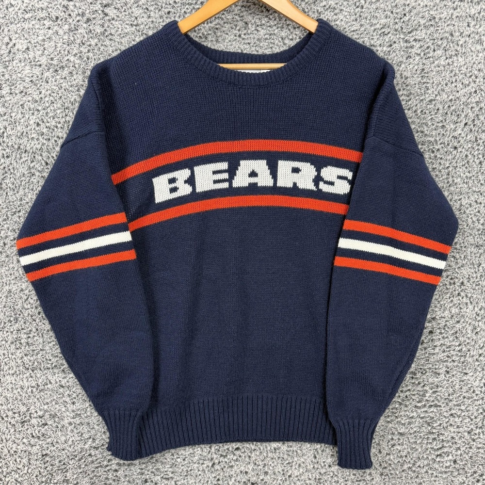 Vintage Cliff Engle Chicago Bears Sweater Men 2XL Blue Crewneck Wool Blend Ditka